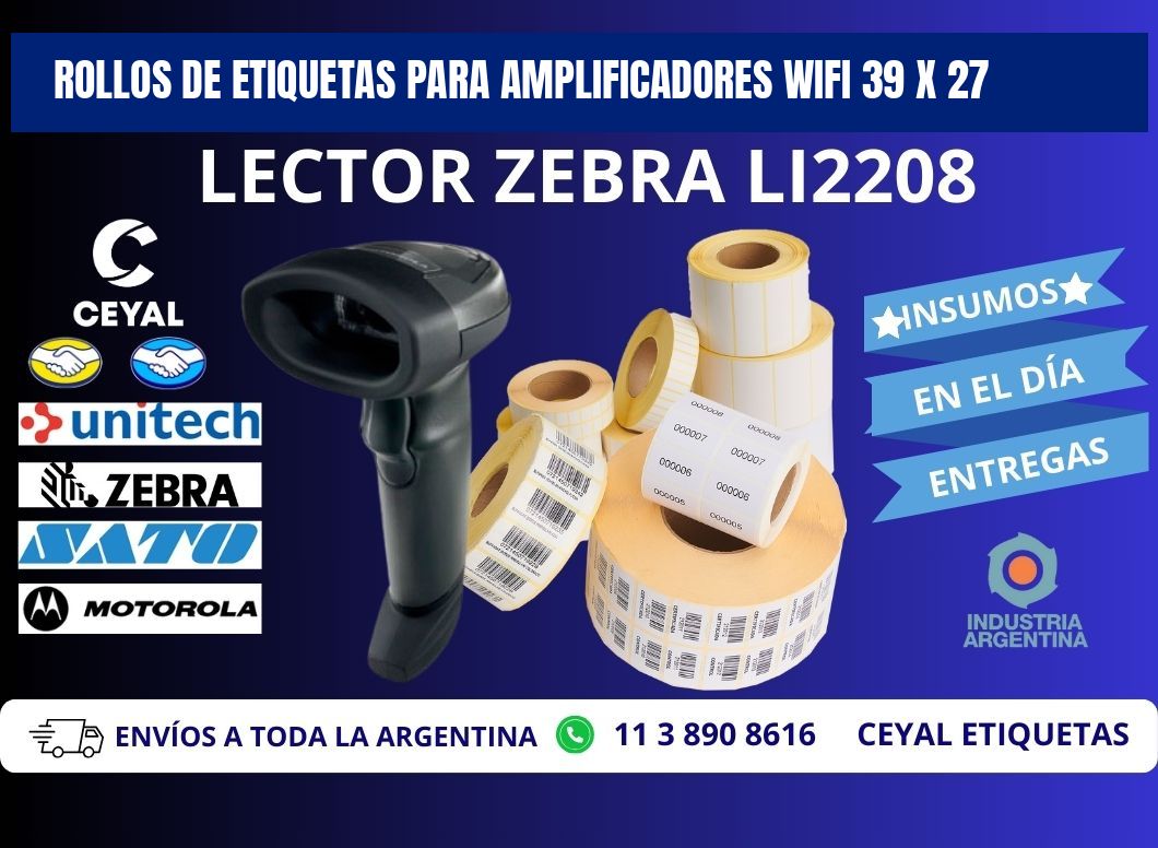 ROLLOS DE ETIQUETAS PARA AMPLIFICADORES WIFI 39 x 27