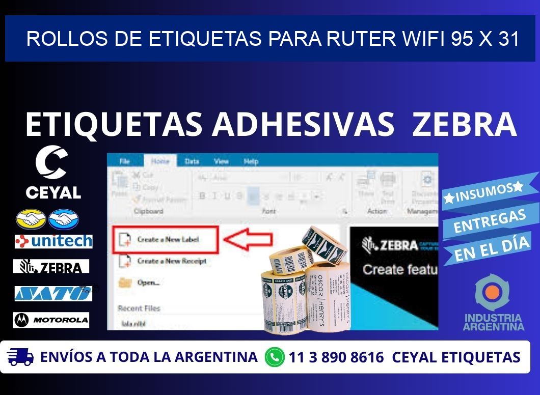 ROLLOS DE ETIQUETAS PARA RUTER WIFI 95 x 31