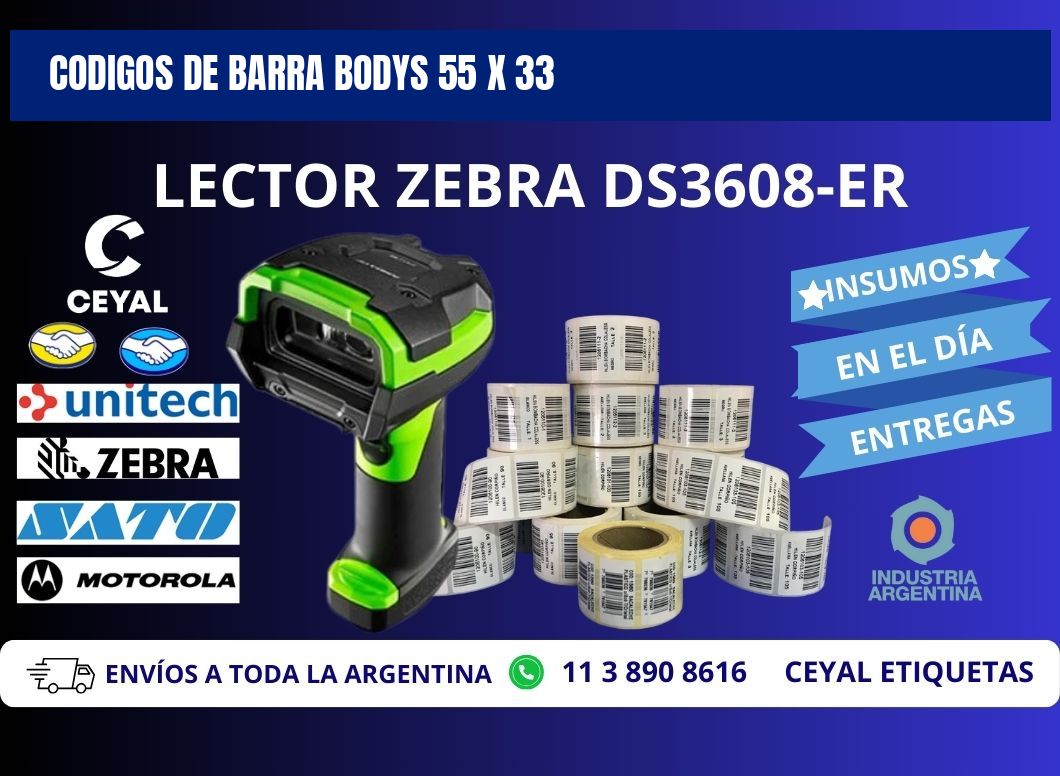 CODIGOS DE BARRA BODYS 55 x 33