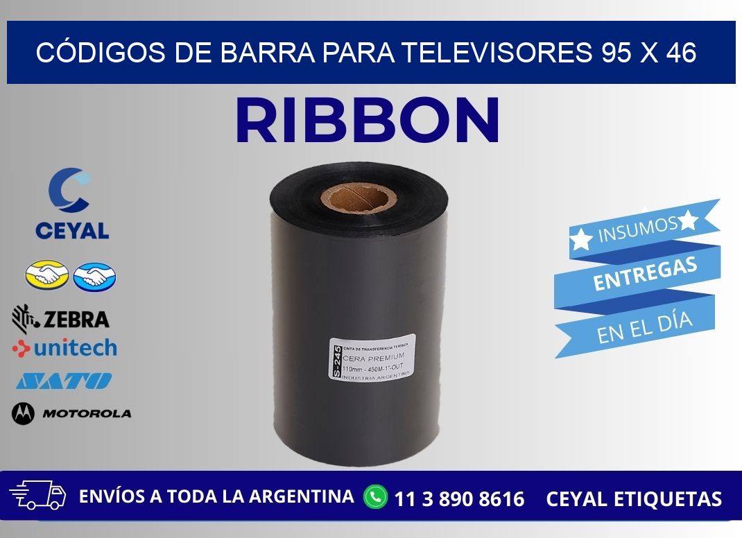 CÓDIGOS DE BARRA PARA TELEVISORES 95 x 46