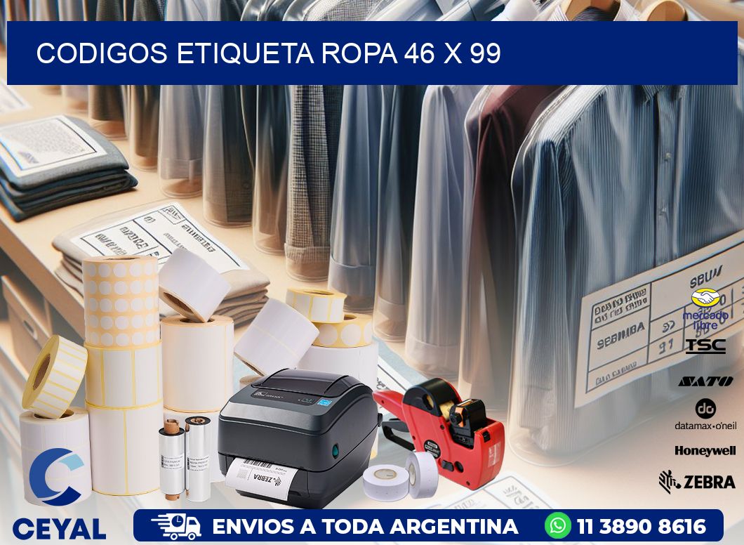 CODIGOS ETIQUETA ROPA 46 x 99