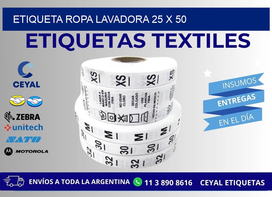 ETIQUETA ROPA LAVADORA 25 x 50