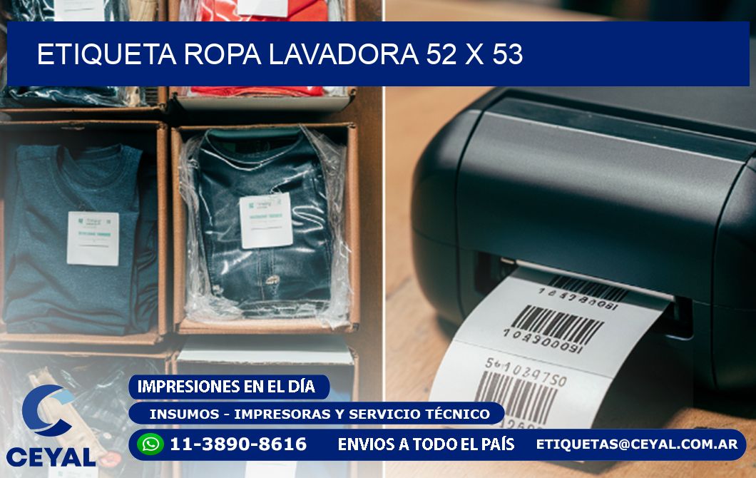 ETIQUETA ROPA LAVADORA 52 x 53