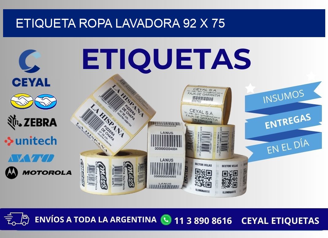 ETIQUETA ROPA LAVADORA 92 x 75