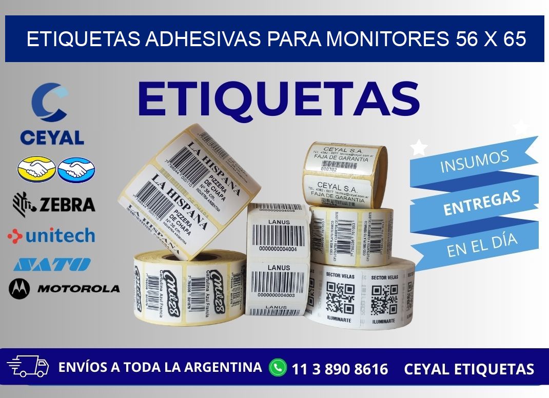 ETIQUETAS ADHESIVAS PARA MONITORES 56 x 65