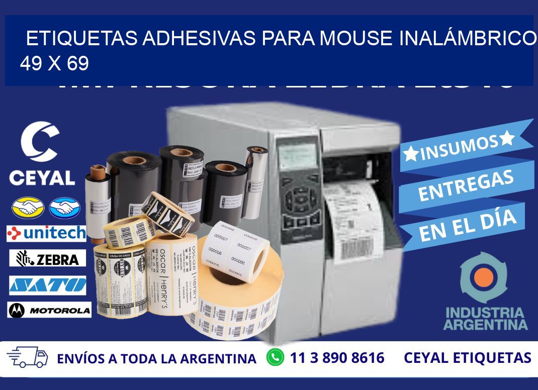 ETIQUETAS ADHESIVAS PARA MOUSE INALÁMBRICO 49 x 69