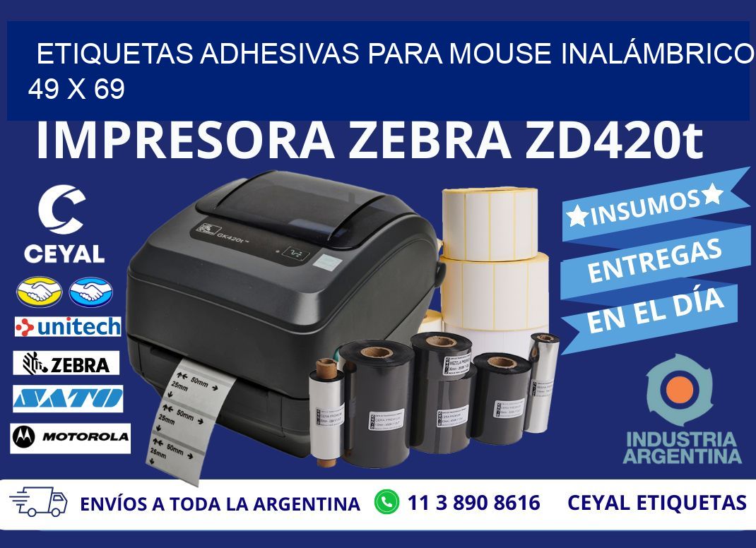 ETIQUETAS ADHESIVAS PARA MOUSE INALÁMBRICO 49 x 69