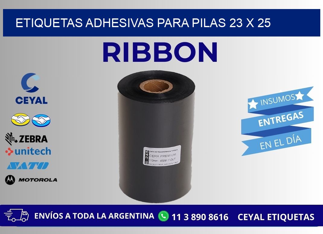 ETIQUETAS ADHESIVAS PARA PILAS 23 x 25