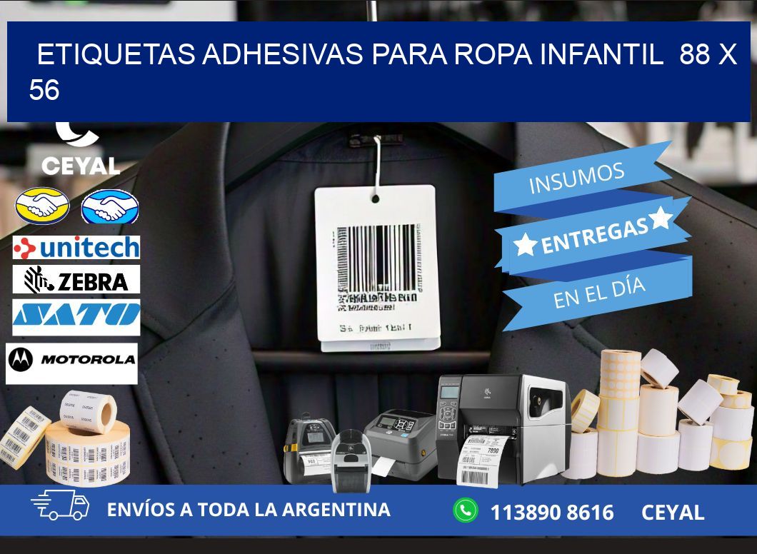 ETIQUETAS ADHESIVAS PARA ROPA INFANTIL  88 x 56