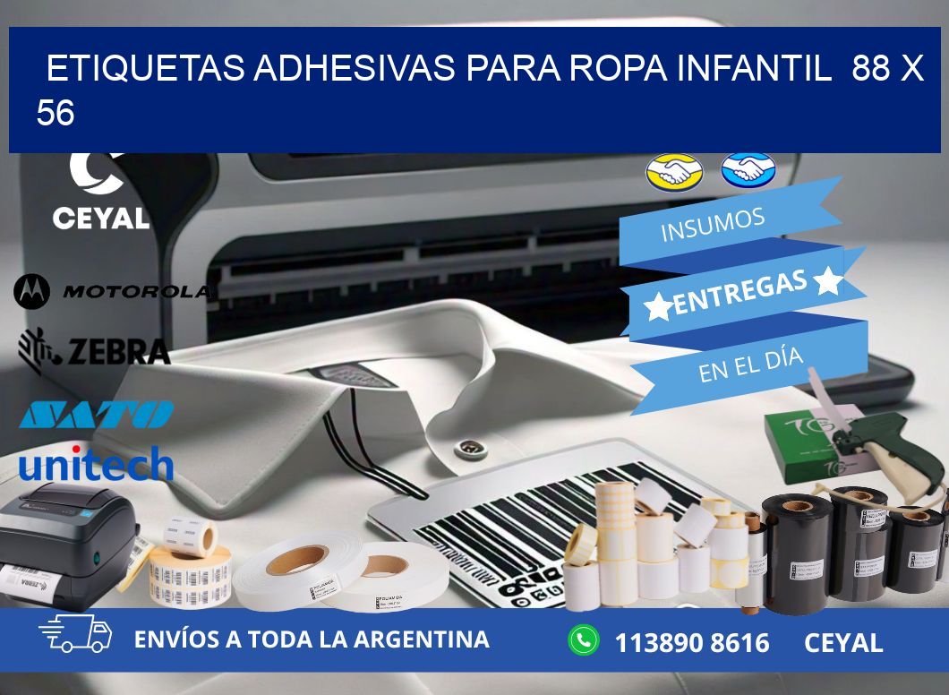 ETIQUETAS ADHESIVAS PARA ROPA INFANTIL  88 x 56