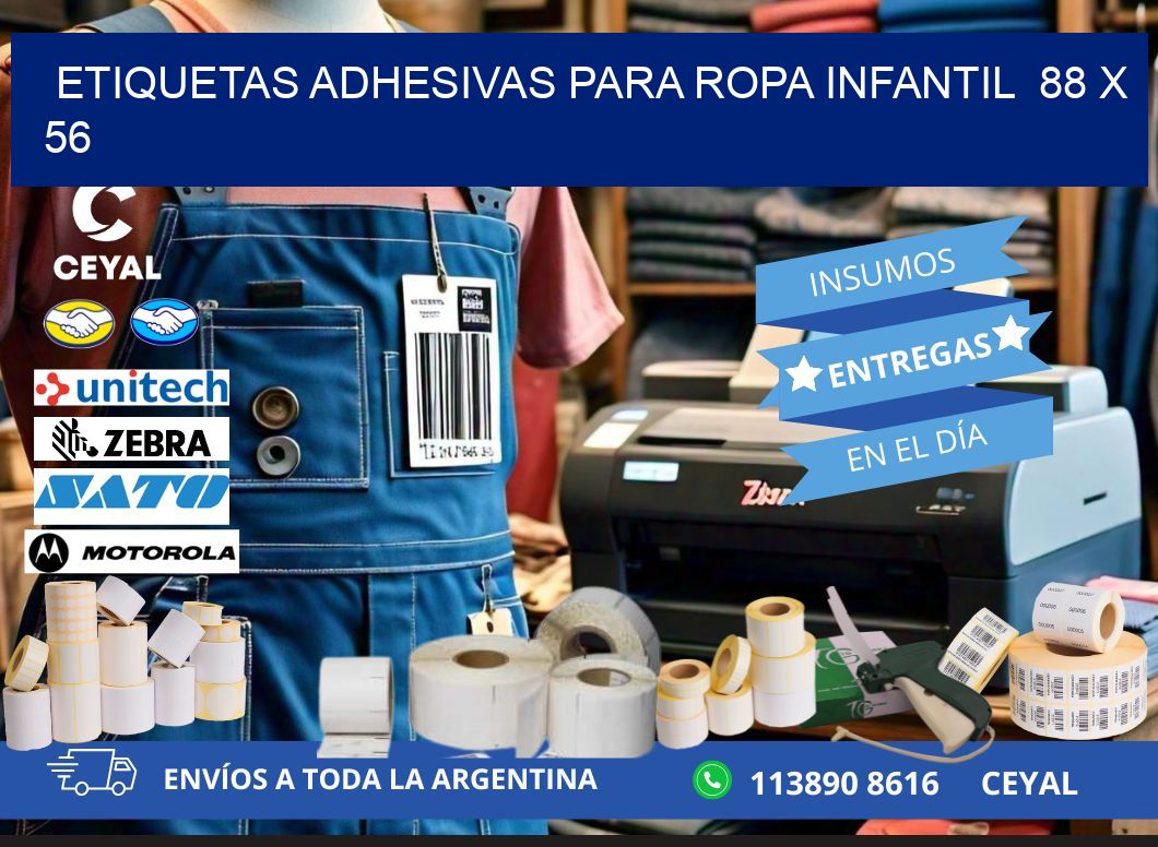 ETIQUETAS ADHESIVAS PARA ROPA INFANTIL  88 x 56