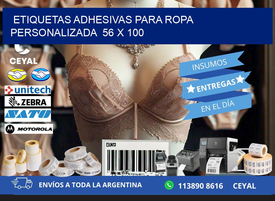 ETIQUETAS ADHESIVAS PARA ROPA PERSONALIZADA  56 x 100