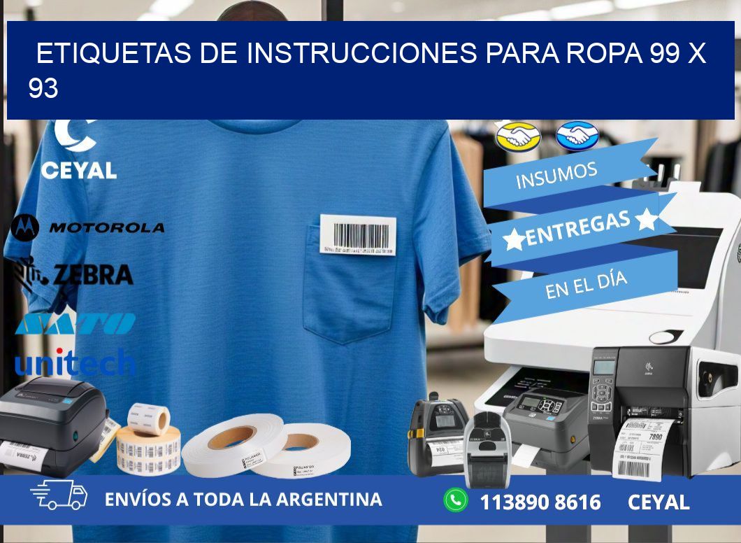 ETIQUETAS DE INSTRUCCIONES PARA ROPA 99 x 93