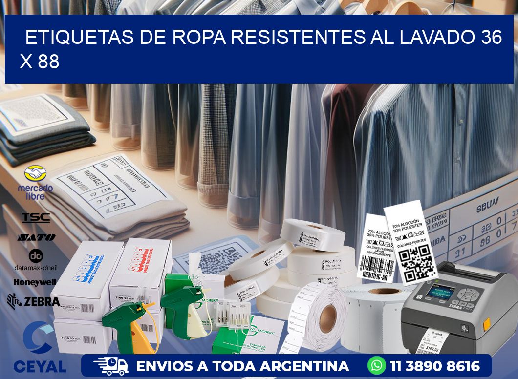 ETIQUETAS DE ROPA RESISTENTES AL LAVADO 36 x 88