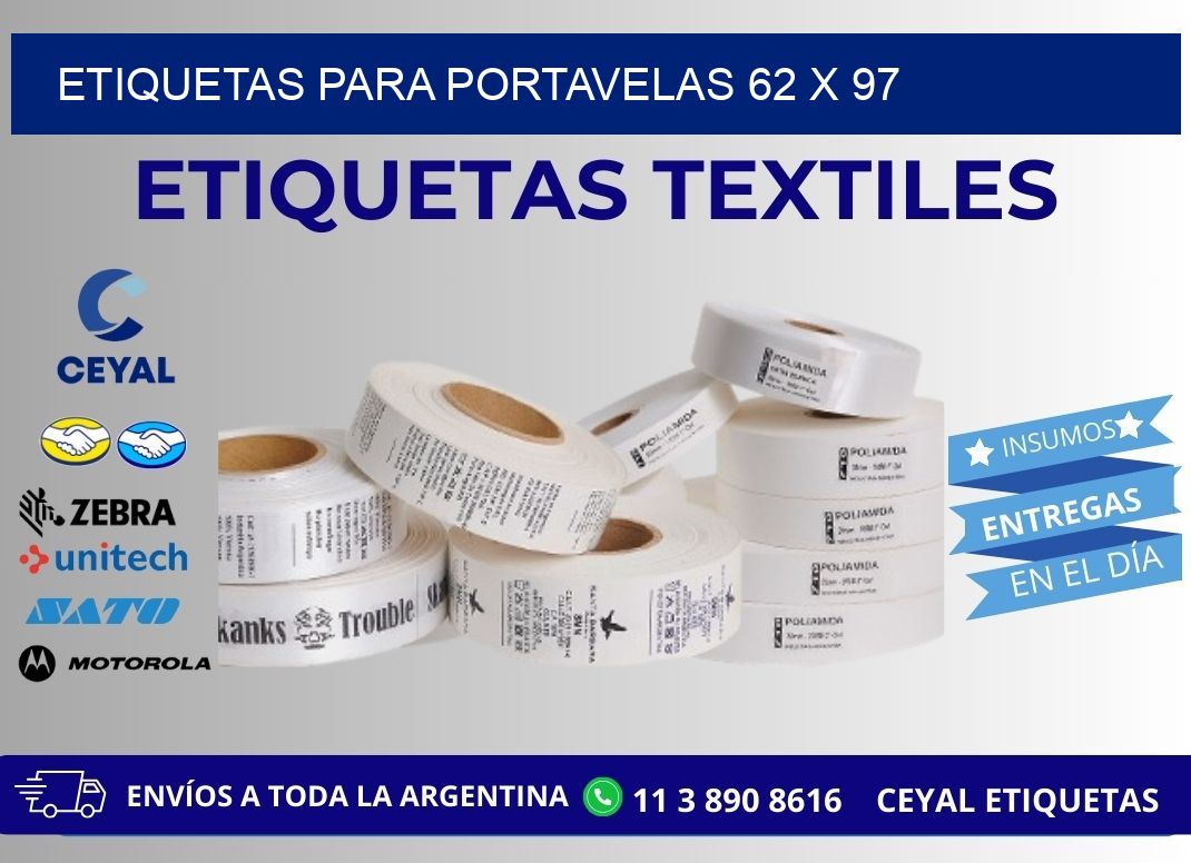 ETIQUETAS PARA PORTAVELAS 62 x 97