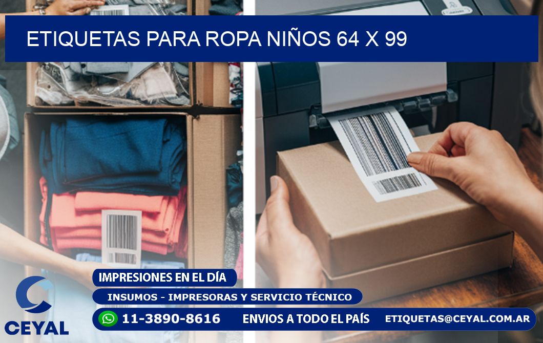 ETIQUETAS PARA ROPA NIÑOS 64 x 99