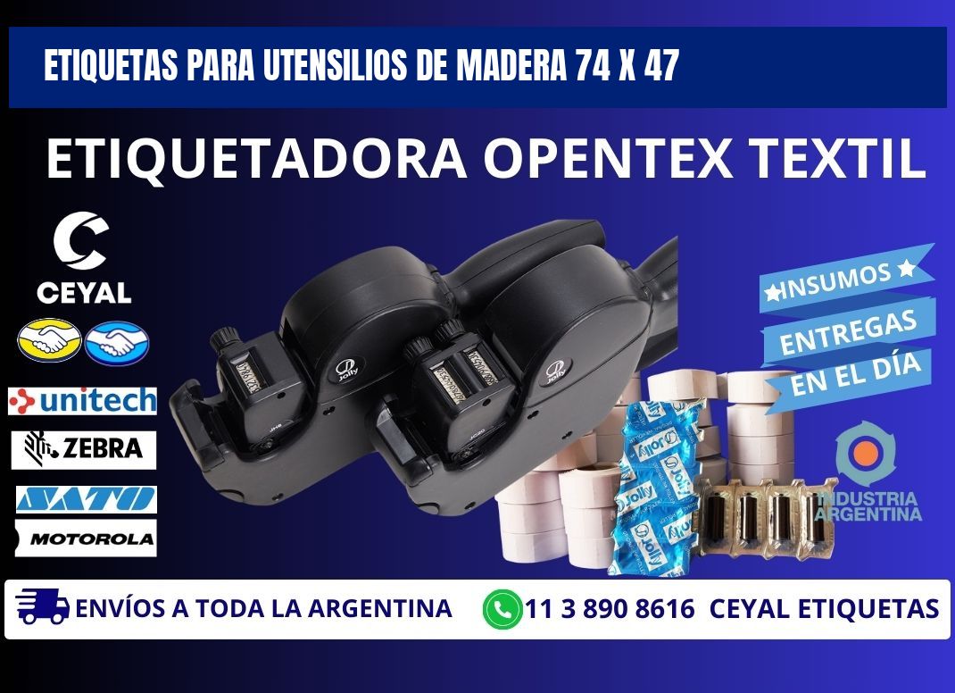 ETIQUETAS PARA UTENSILIOS DE MADERA 74 x 47