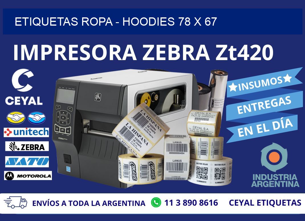 ETIQUETAS ROPA - HOODIES 78 x 67