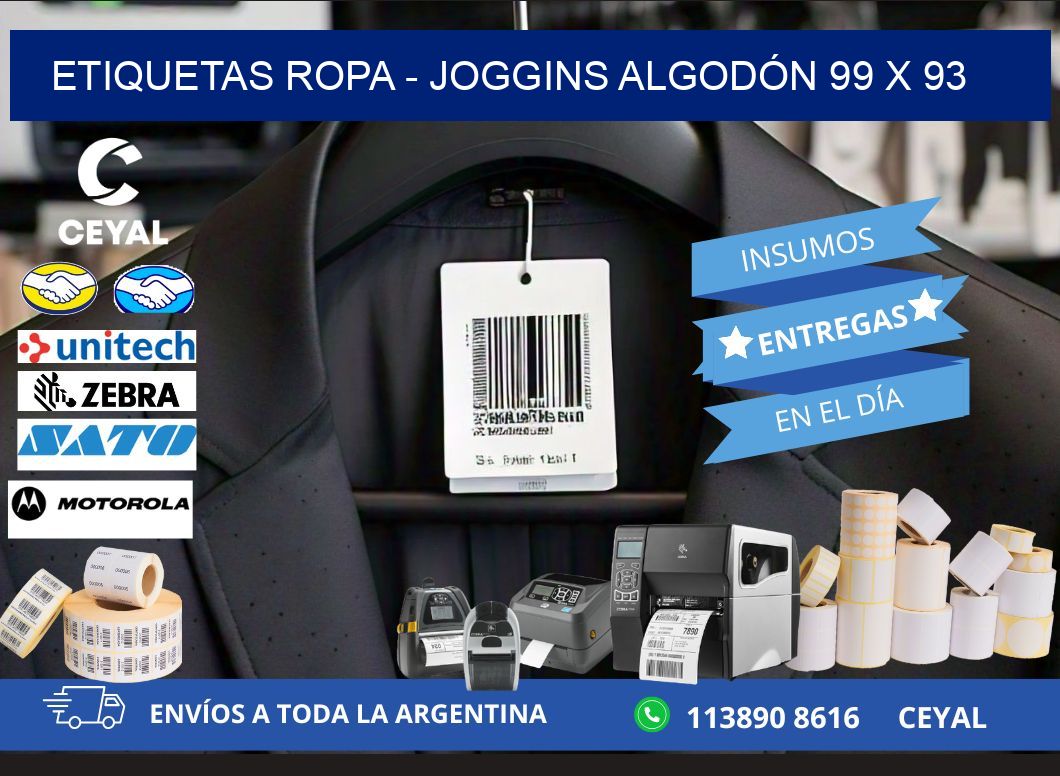 ETIQUETAS ROPA - JOGGINS ALGODÓN 99 x 93