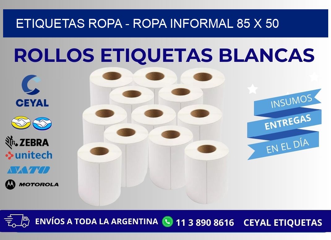 ETIQUETAS ROPA – ROPA INFORMAL 85 x 50