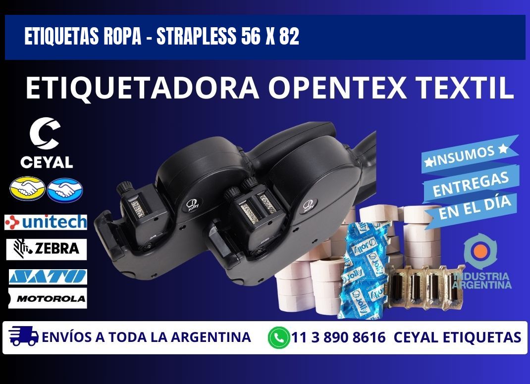 ETIQUETAS ROPA - STRAPLESS 56 x 82