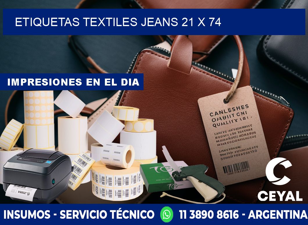 ETIQUETAS TEXTILES JEANS 21 x 74