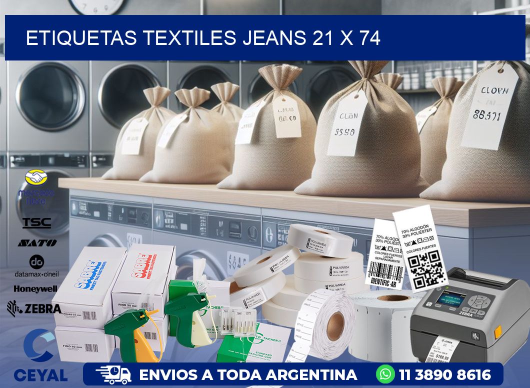 ETIQUETAS TEXTILES JEANS 21 x 74