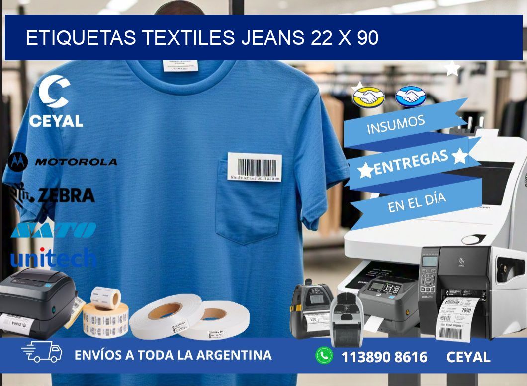 ETIQUETAS TEXTILES JEANS 22 x 90