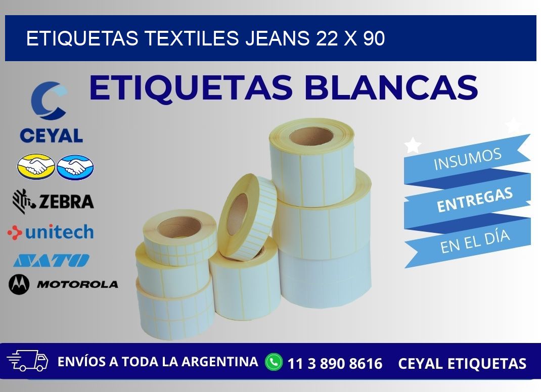 ETIQUETAS TEXTILES JEANS 22 x 90