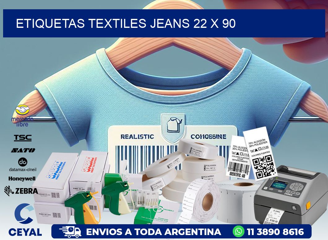 ETIQUETAS TEXTILES JEANS 22 x 90