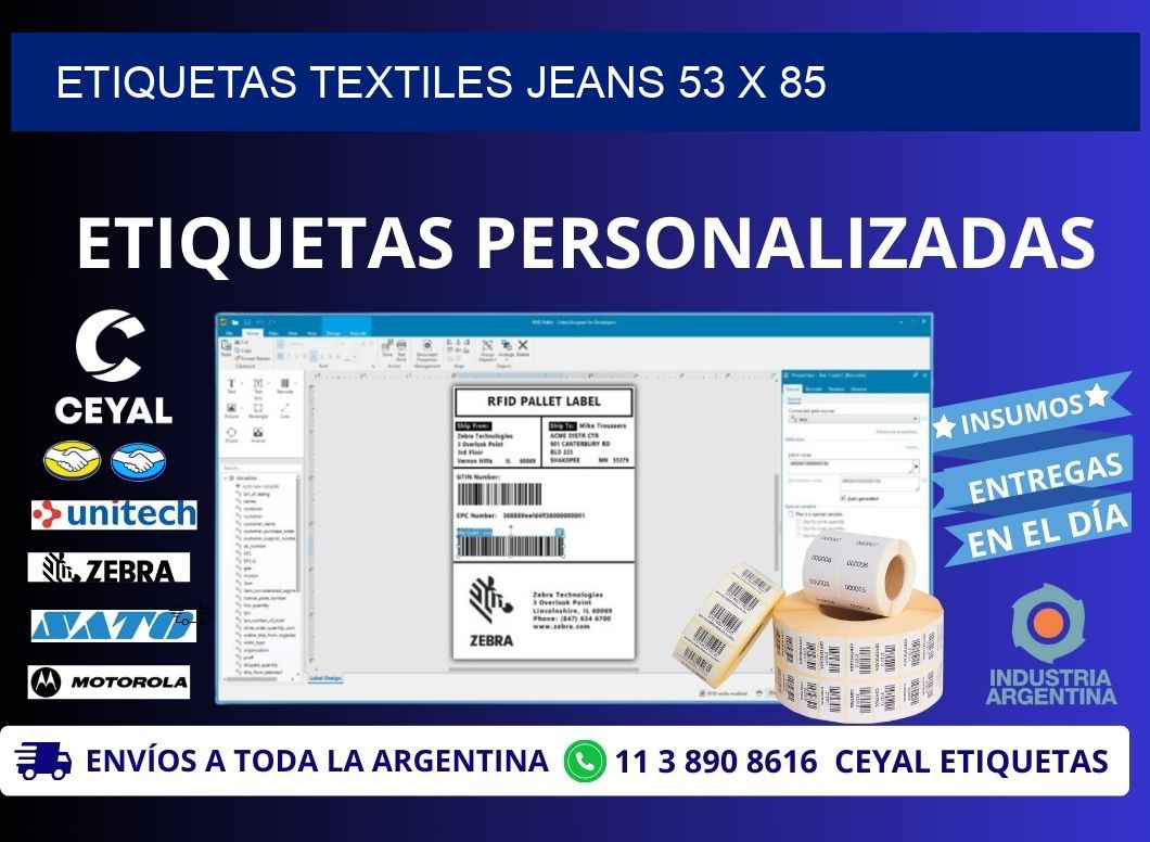 ETIQUETAS TEXTILES JEANS 53 x 85