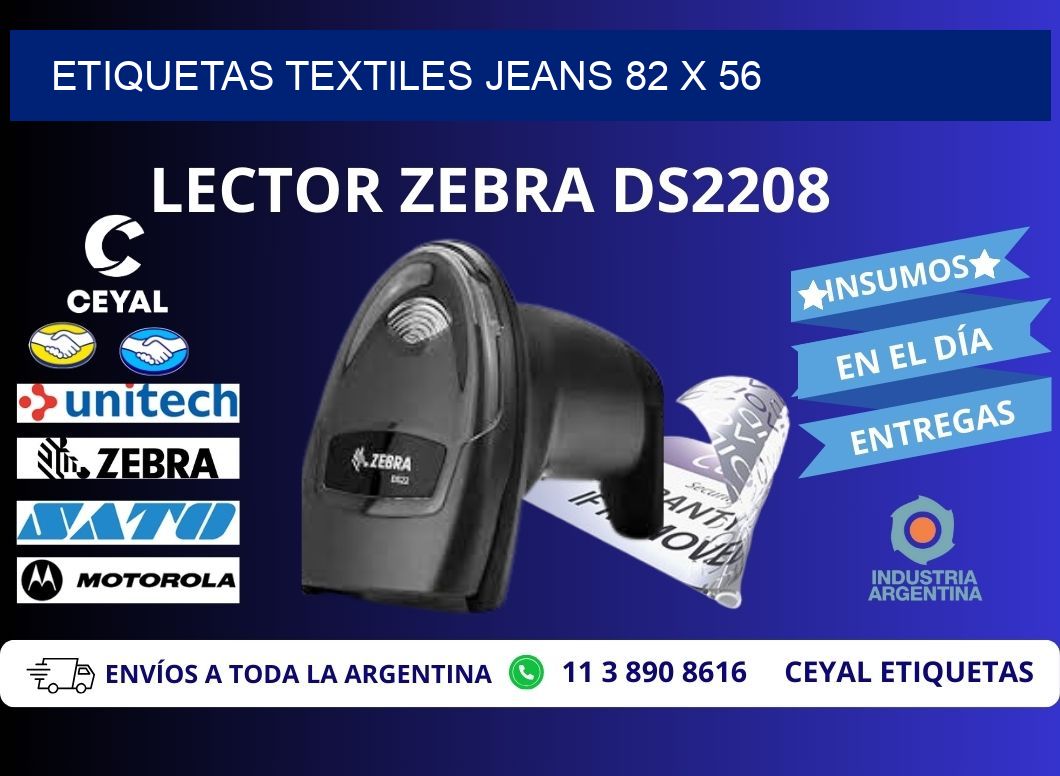 ETIQUETAS TEXTILES JEANS 82 x 56