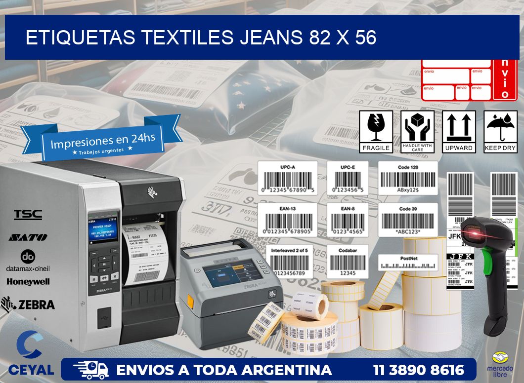 ETIQUETAS TEXTILES JEANS 82 x 56