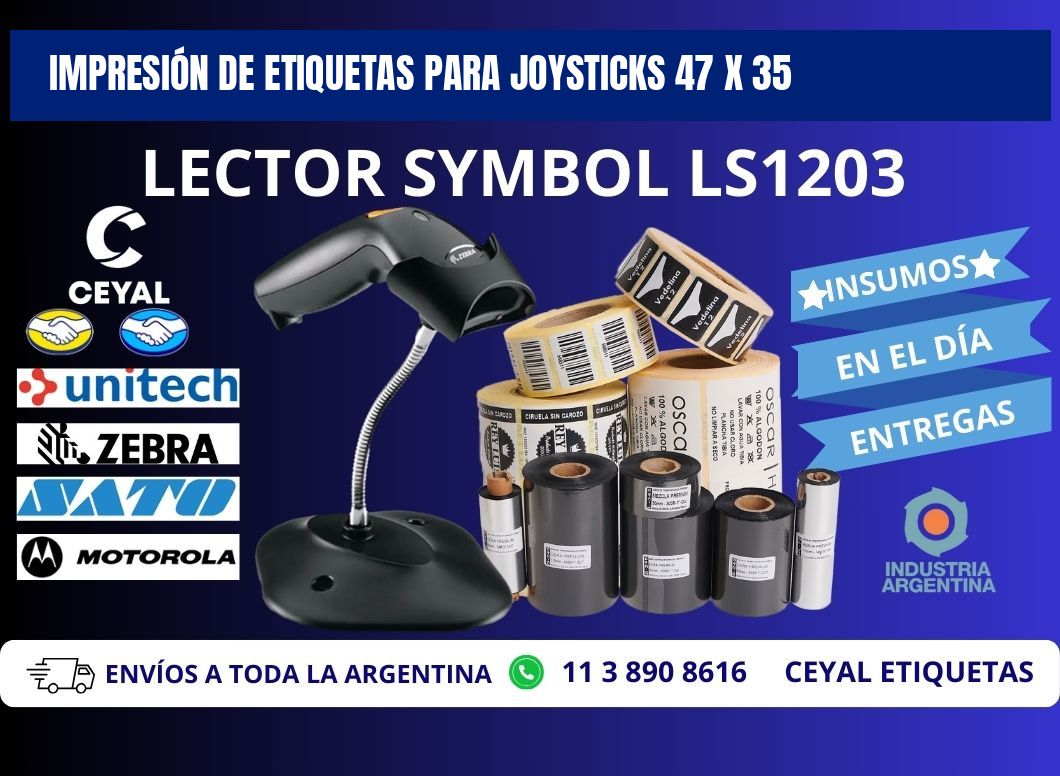 IMPRESIÓN DE ETIQUETAS PARA JOYSTICKS 47 x 35