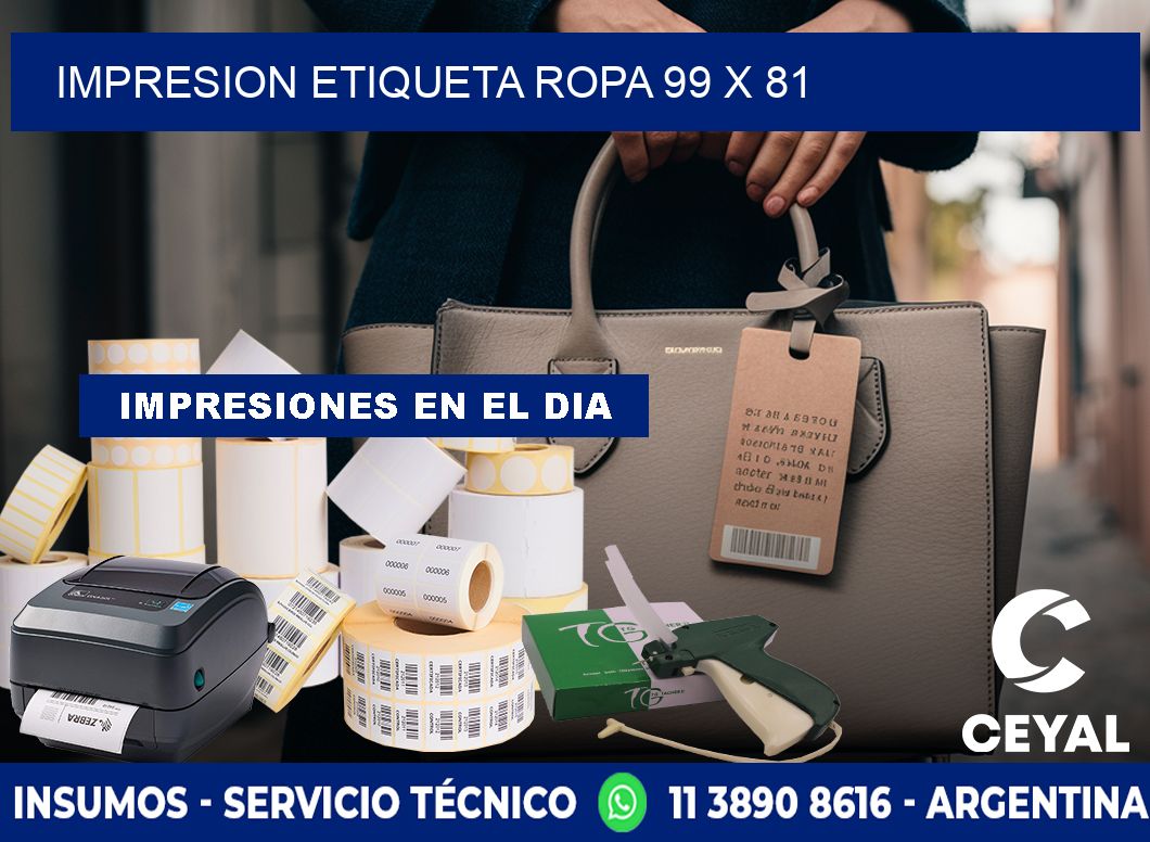 IMPRESION ETIQUETA ROPA 99 x 81