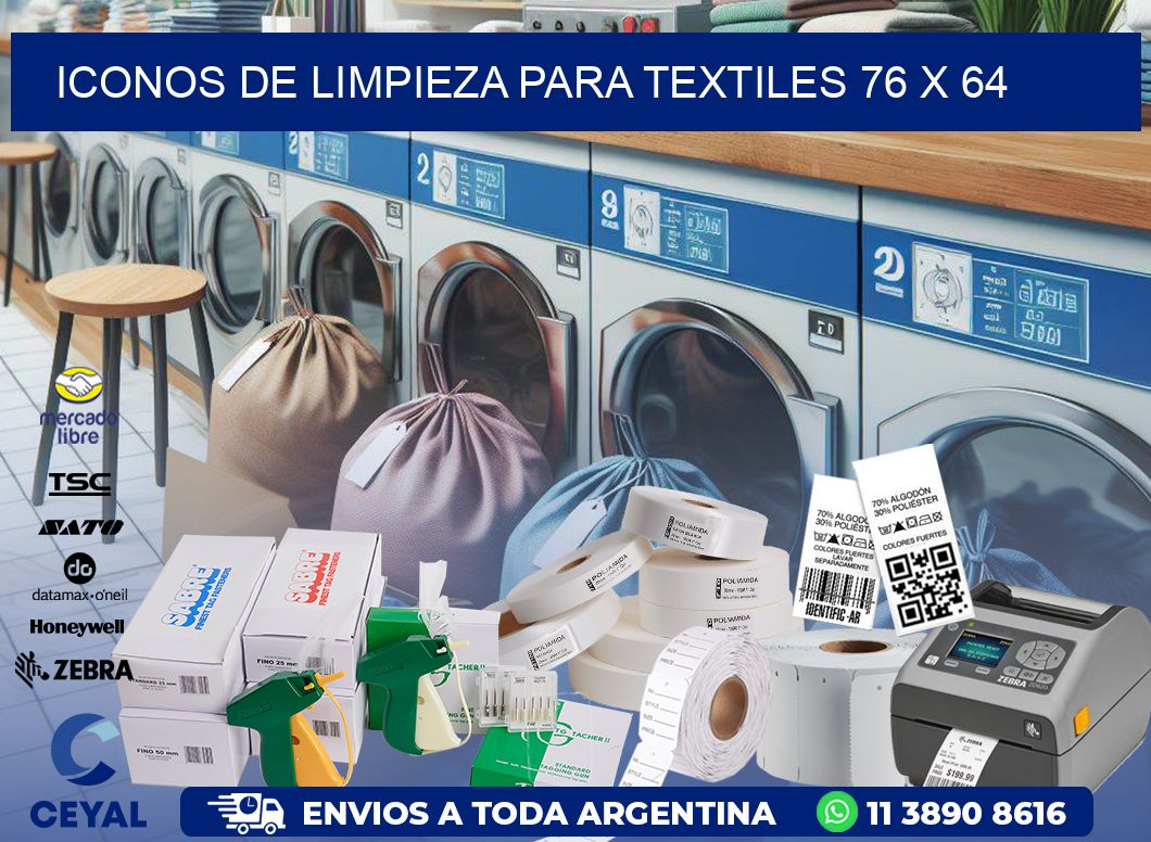 Iconos de Limpieza para Textiles 76 x 64