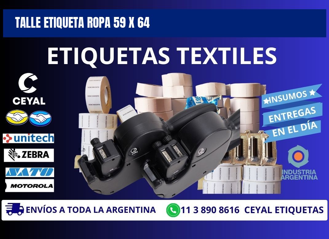 TALLE ETIQUETA ROPA 59 x 64