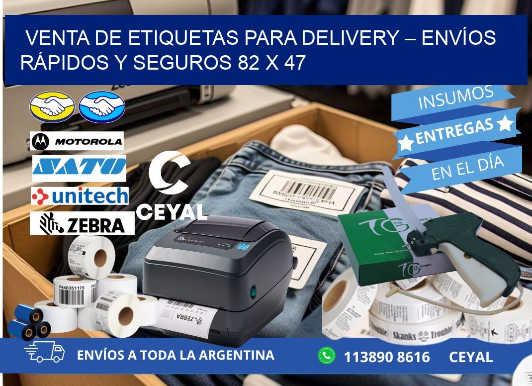 VENTA DE ETIQUETAS PARA DELIVERY – ENVÍOS RÁPIDOS Y SEGUROS 82 x 47