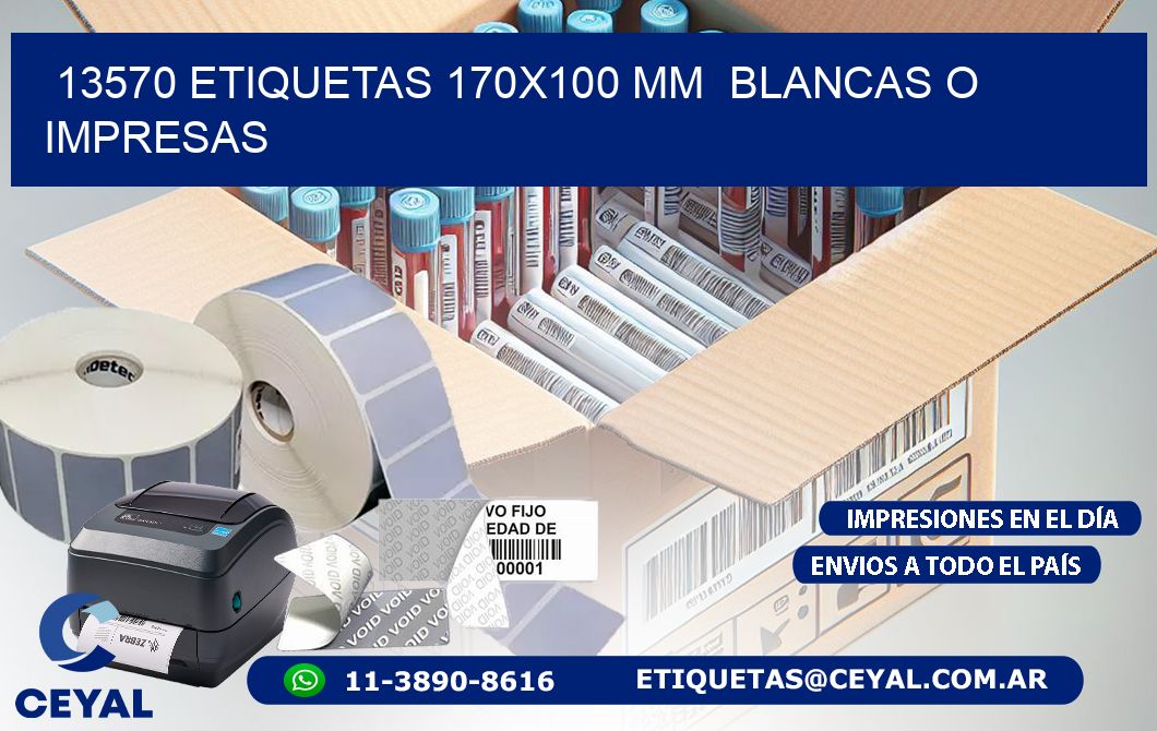 13570 ETIQUETAS 170×100 mm  BLANCAS O IMPRESAS