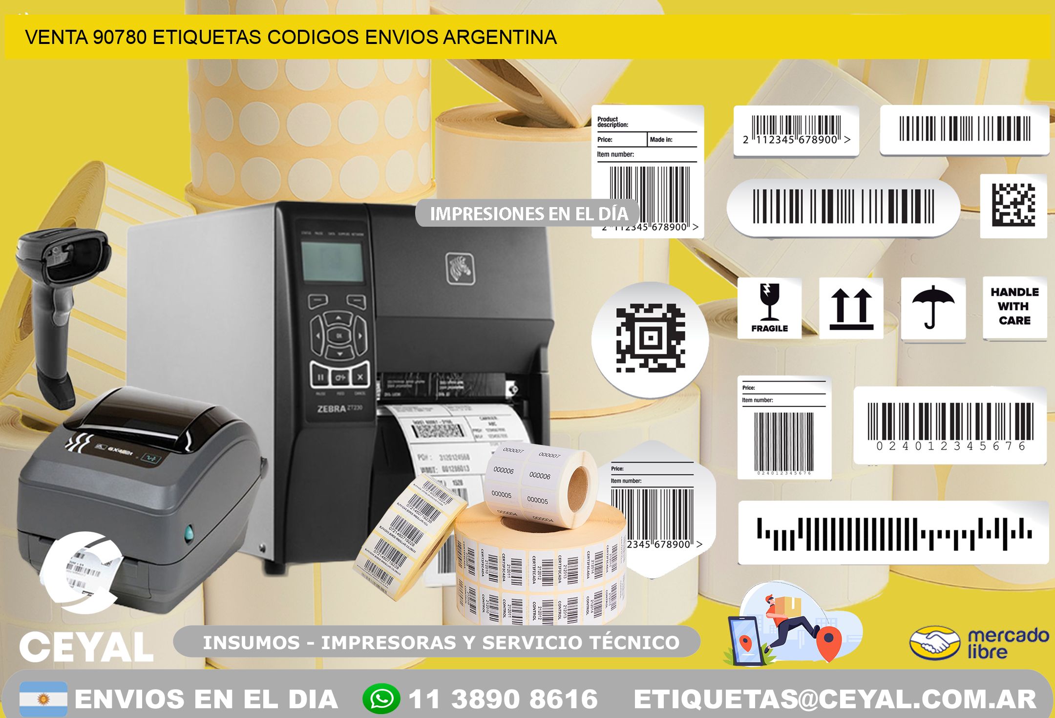 VENTA 90780 ETIQUETAS CODIGOS ENVIOS ARGENTINA